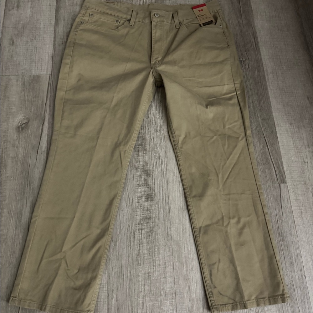 NEW Levi's 514 Straight stretch Jeans 38/29 tan khaki Pants